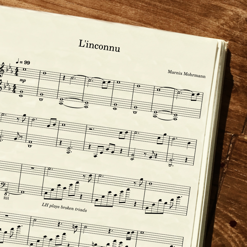 'l'île' album sheet music L'inconnu sheet music